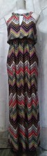 EMMA & MICHELLE Size Small Maxi Dress Keyhole Accents Geo Print Multicolor