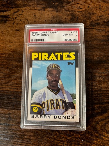 BARRY BONDS 1986 TOPPS TRADED #11T PIRATES RC PSA 10 🔥SHARP ROOKIE