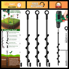 Heavy Duty Ground Anchors - 18" Spiral Stakes for Swing Sets, Trampolines, Tents