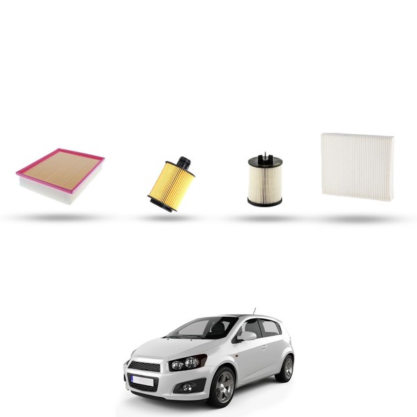 Hoffcar Wartungsset - 4 Filter FüR Chevrolet Aveo Ii 1.3 D 55 Kw Ab 2011-image