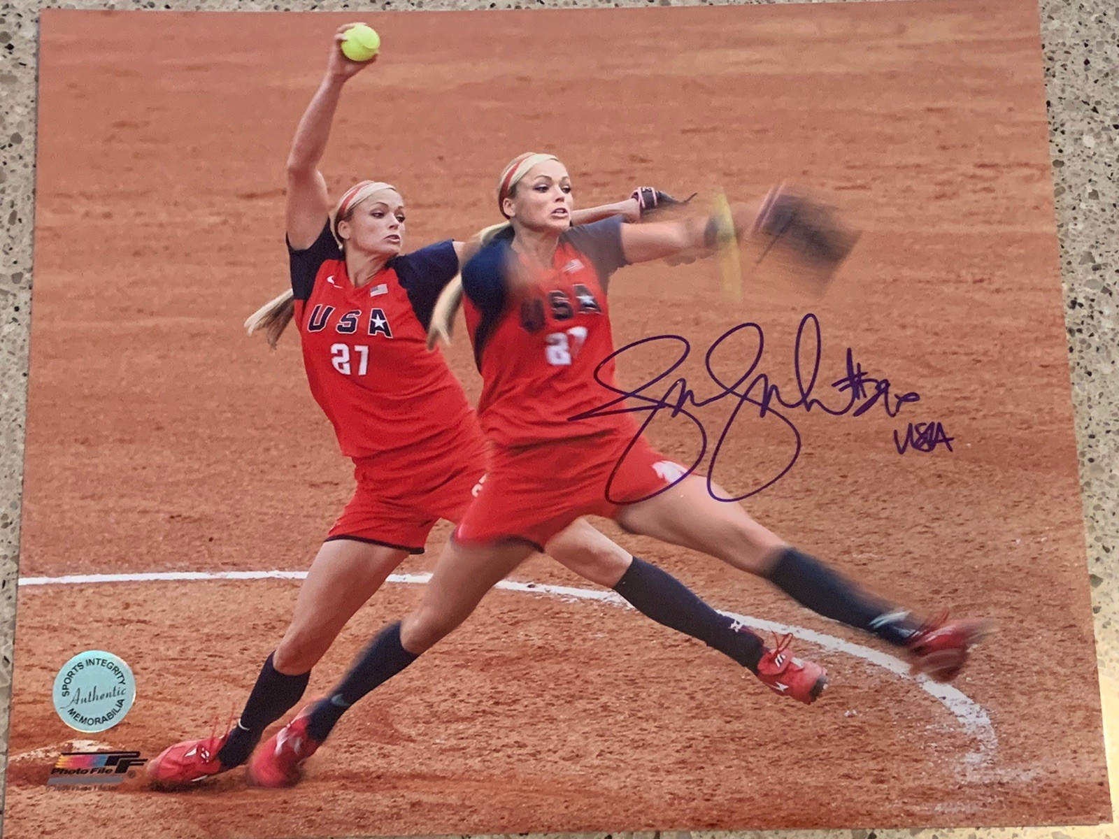Jennie Finch Autographed Signed Arizona Wildcats Team USA Softball 8x10 Photo 