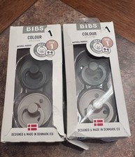 2x Bibs Colour Natural Rubber Pacifiers Size 1 Baby Beginner 0-6 Months 2 Pack