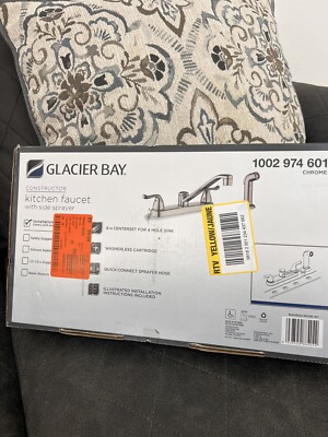 Glacier Bay Constructor 2-Handle Standard Kitchen Faucet w/ Side Sprayer Chrome