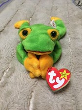Original Collector Ty 1997 Beanie Baby Smoochy The Frog Rare Tag Errors Mint