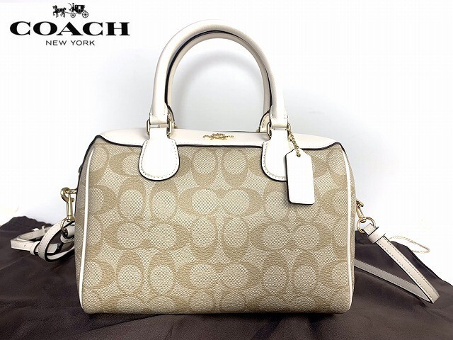 バッグ Coach 2way Signature Mini Bennett Beige COACH Signature Bennett Satchel 2Way Shoulder Bag Handbag