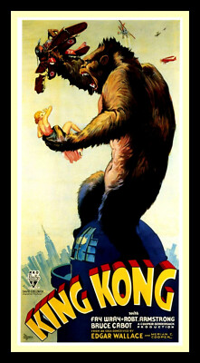 King Kong Classic Movie Poster Canvas Print Fridge Magnet 10x18 Large
