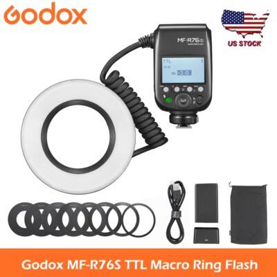 Godox MF-R76S Macro Ring Flash 2.4G Wireless for Sony a6400 a6000 a9 a7R ZV-E10