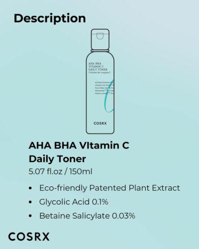 AHA BHA Vitamin C Toner 5.07 Fl Oz Hypoallergenic Exfoliating Skin Care - Picture 7 of 7
