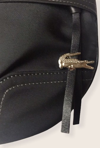 Lacoste Small Shoulder Bag Silver Hardware Metal Alligator Logo - Picture 2 of 12