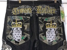 VINTAGE Y2K CROWN HOLDER MENS JEANS CROWN SIZE 36 INSEAM 30" LEG OPENING 8.5"