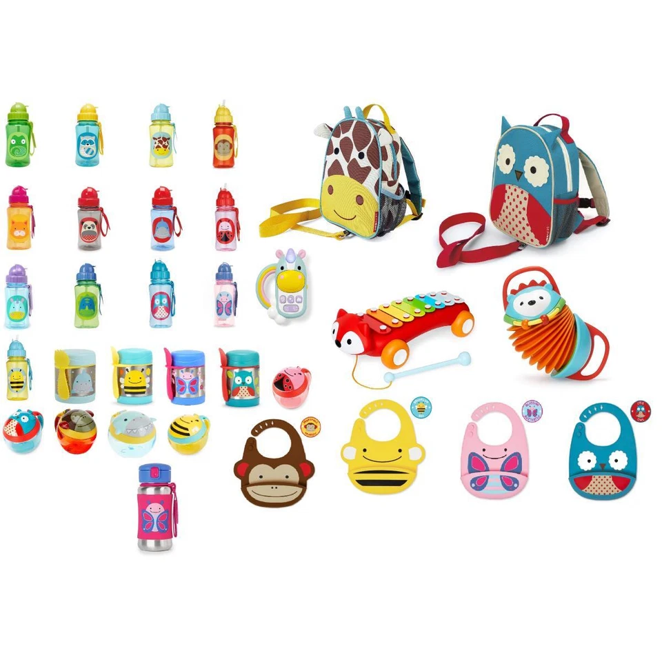 Skip Hop Snackbox Aufbewahrungsbehälter Trinkflasche Lätzchen Spielzeug Rucksack