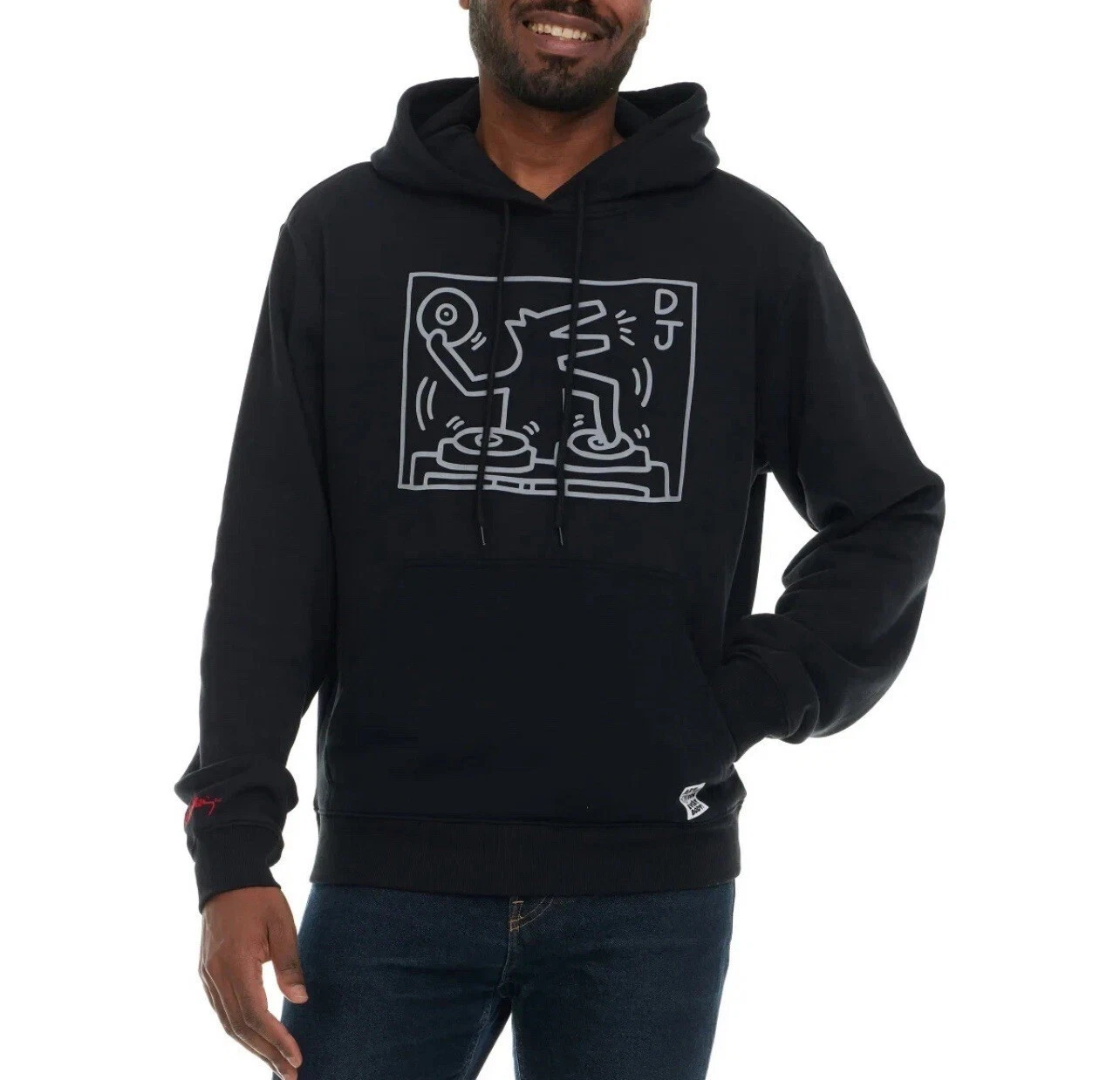 Keith Haring Men's Graphic Pullover Hoodie SIZE M COLOR BLACK