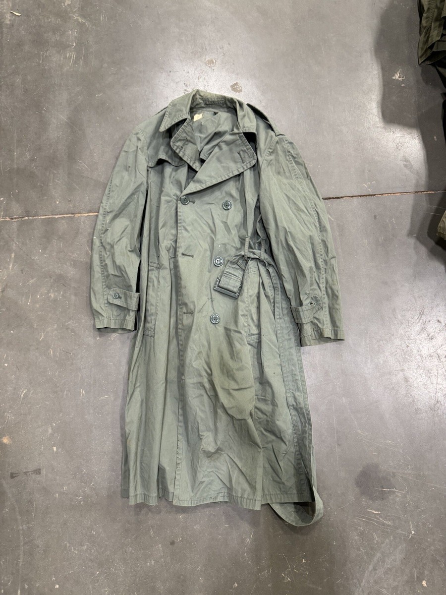 Vintage Raincoat Military Quarpel Army Green 274 Trench Coat