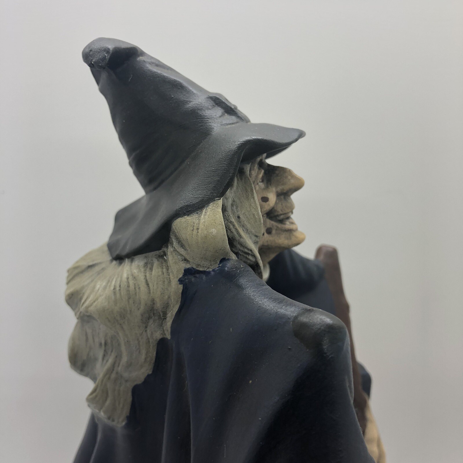 Vtg Halloween Witch Sitting On Pumpkin Hand Painted Ceramic Byron Molds 1972