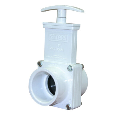 Valterra PVC Gate Valve 3 piece w/Gate Keeper, Push/Pull, White 1.5in Slip 6101X