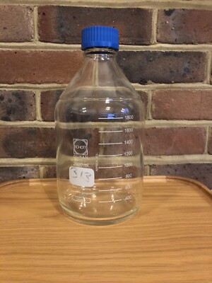 SCHOTT DURAN ROUND MEDIA GLAS VORRATSFLASCHE 2000ML 2L MIT GL45 VERSCHLUSS 