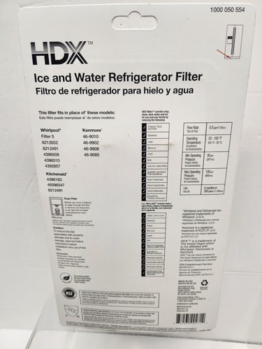 Paquete de 2 FILTROS NUEVOS HDX de repuesto para refrigerador 5 Whirlpool FMW-2 - Imagen 2 de 2