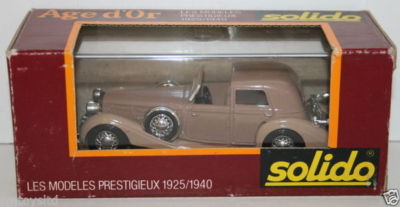 Miniature Solido 1/43 - 1939 Delage D8 120 Coupé De Ville, Marron Clair, état Mint