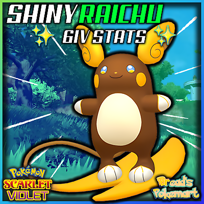 Shiny Alolan Raichu / Pokemon Let's Go / 6IV Pokemon / Shiny Pokemon