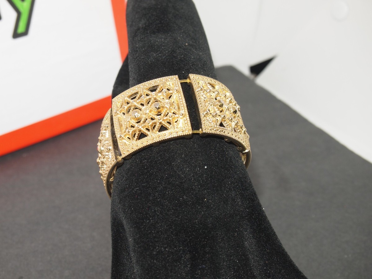 Gold-Tone Vintage Hinge Bracelet Analogue Watch Swiss Gold Bracelet 9 k Gold 1910s – Gisbert A. Joseph Watches main image 2