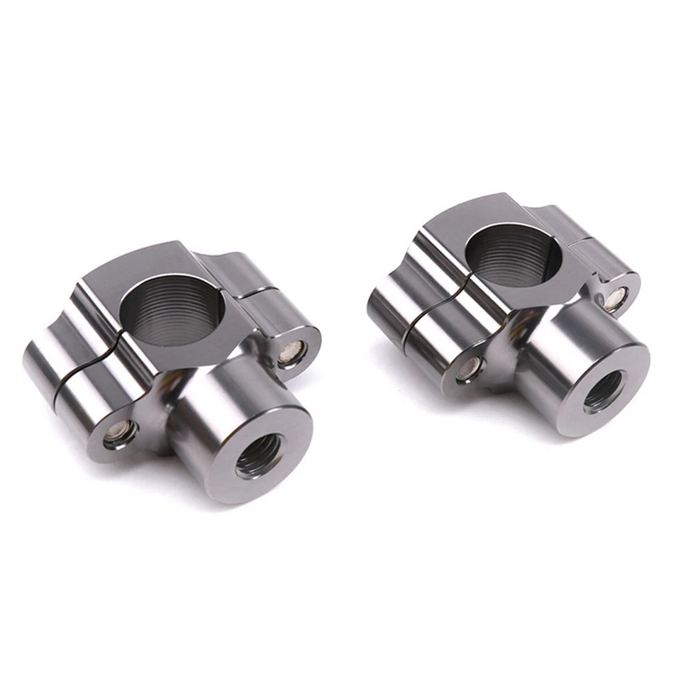 Titanium Handlebar Risers Adapter Mount Clamps For Motorcycle 7/8in 22mm Hanger - Image 2 of 4