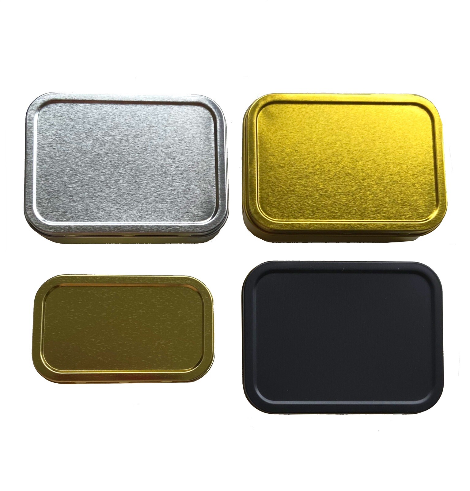 LARGE UNHINGED Cigarette Tobacco STASH Metal Baccy GOLD SILVER BLACK TIN