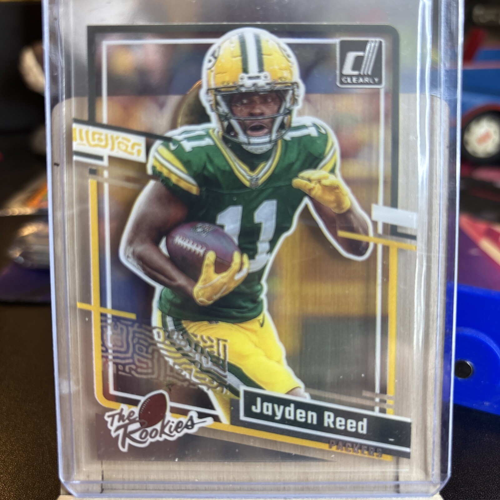 2023 Panini Clearly Donruss - Rated Rookie Purple #68 Jayden Reed /199 (RC)