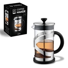 600ml/6Cup French Press Filter Coffee Maker Plunger Steel Glass Silver/Rose Gold