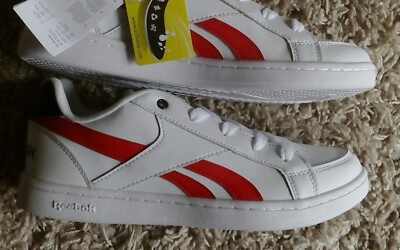 Reebok Royal Prime klassische Freizeit Retro Turnschuhe weiß rot schwarz neu im Karton UK 6 38,5