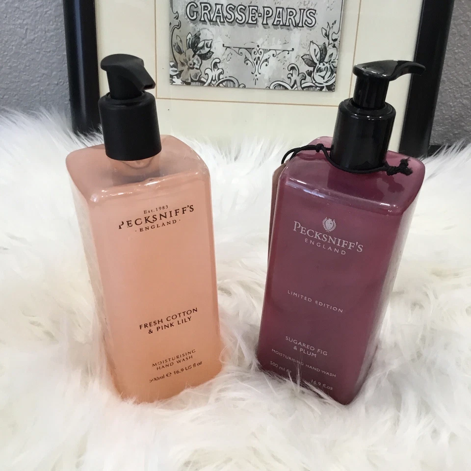 2 lavados de manos hidratantes 16,9 oz ea ALGODÓN FRESCO E HIGO AZUCARADO Peck sniff’s NUEVO Foto 3 de 3