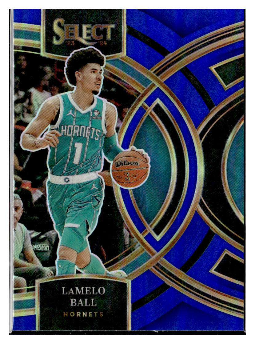 2023-24 Panini Select #148 LaMelo Ball Premier Blue Silver Prizm Hornets