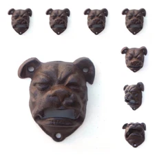 8 Dog Bottle Openers Resale Wall Mount Rustic Cast Iron Pit Bull Dog Boxer Beer