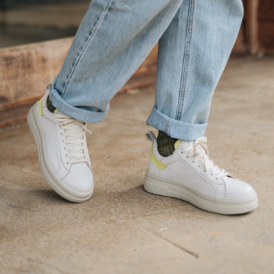 Damen Leder Sneaker Grau Safe Step (23201)