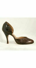 Killer 1940s Alligator Stilettos - Size 6 Narrow Shoes High Heels - Deadstock