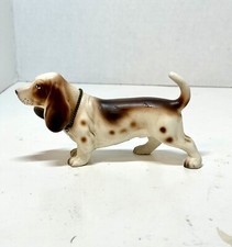 Vintage Japan Basset Hound Figurine Porcelain Canine Realistic 6” Long
