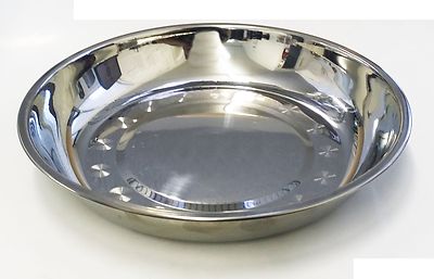 6 Pcs 9 3/16'' Stainless Steel Kitchen Round Plate Dish Dim Sum Steam Silver JW