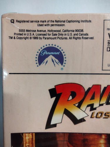 Raiders of the Lost Ark 1981 SEALED VHS #1376 w/ Paramount Home Video Watermarks - Picture 10 of 15