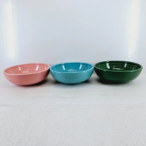 set of 3 FIESTA MEDIUM bistro BOWL peony turquoise jade NEW 38 oz