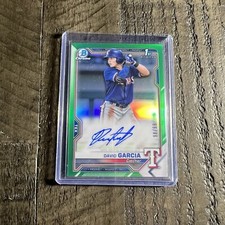 David Garcia 2021 1st Bowman Chrome Prospect Autographs #CPA-DGA Green /99 Auto