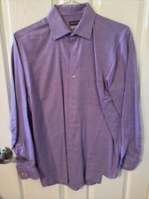 Van Heusen Purple Dress Shirt, Size M, Neck 15.5, 32/33 Long Sleeve, Button Up