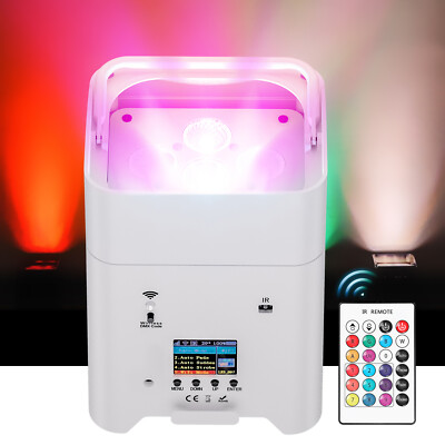Rechargeable Uplight APP Wireless Control 6x18w RGBWAUV Battery LED Par Light