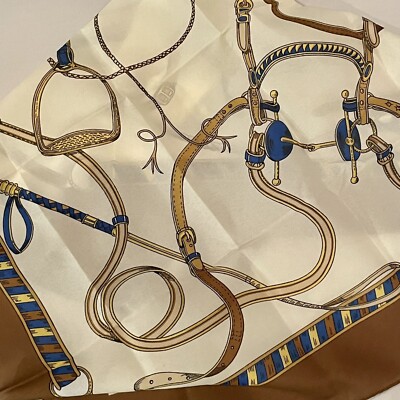 NEW Vintage Serendipity Equestrian Products Scarf Polyester Horseshoes Harness
