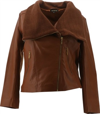 iman leather moto jacket