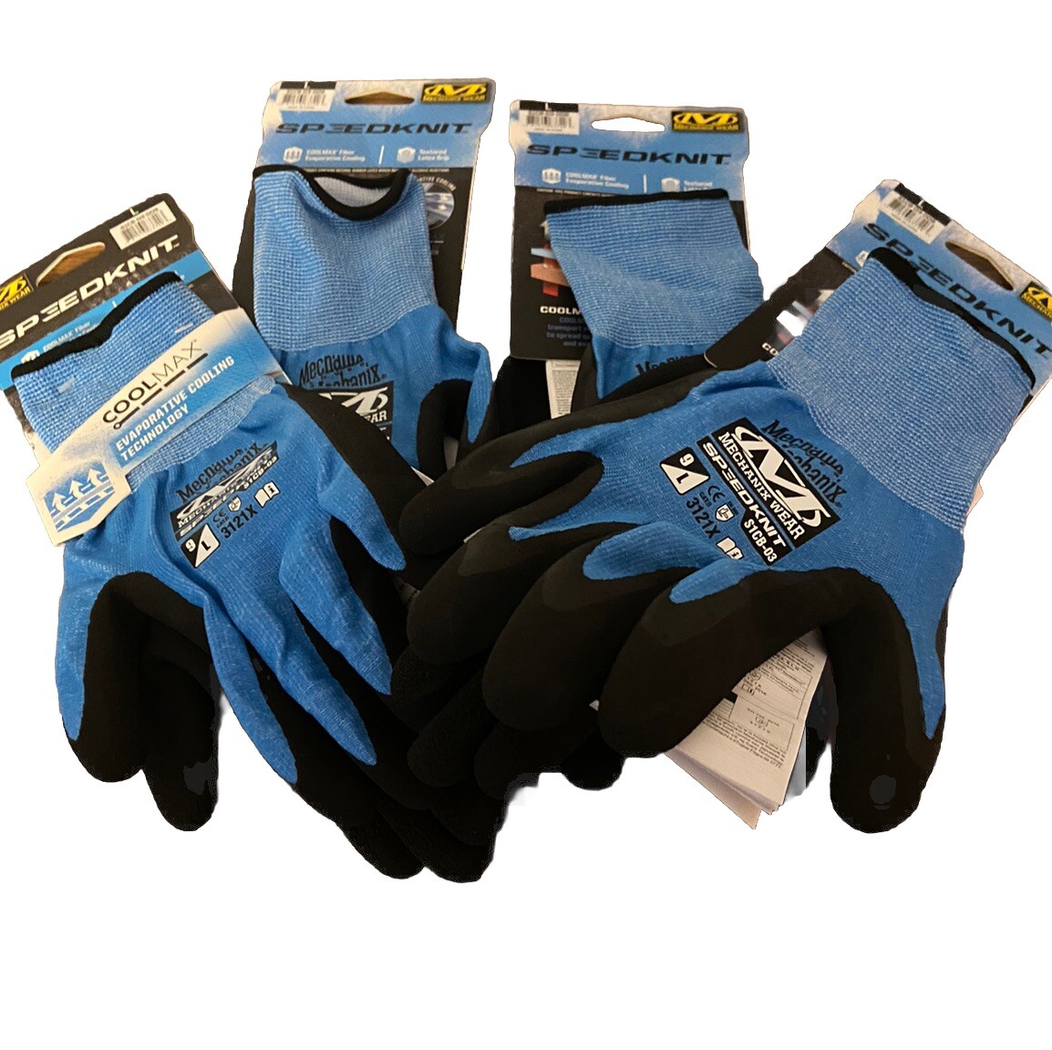 Mechanix SpeedKnit CoolMax Work Gloves S1CB—03 -009 Large / 4 Pairs Of Gloves