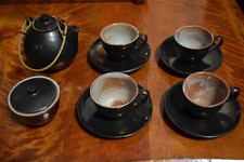 Mokkaset 4 x Mokkatasse mit Untertasse, Kanne, Zuckerdose Burg Giebichenstein