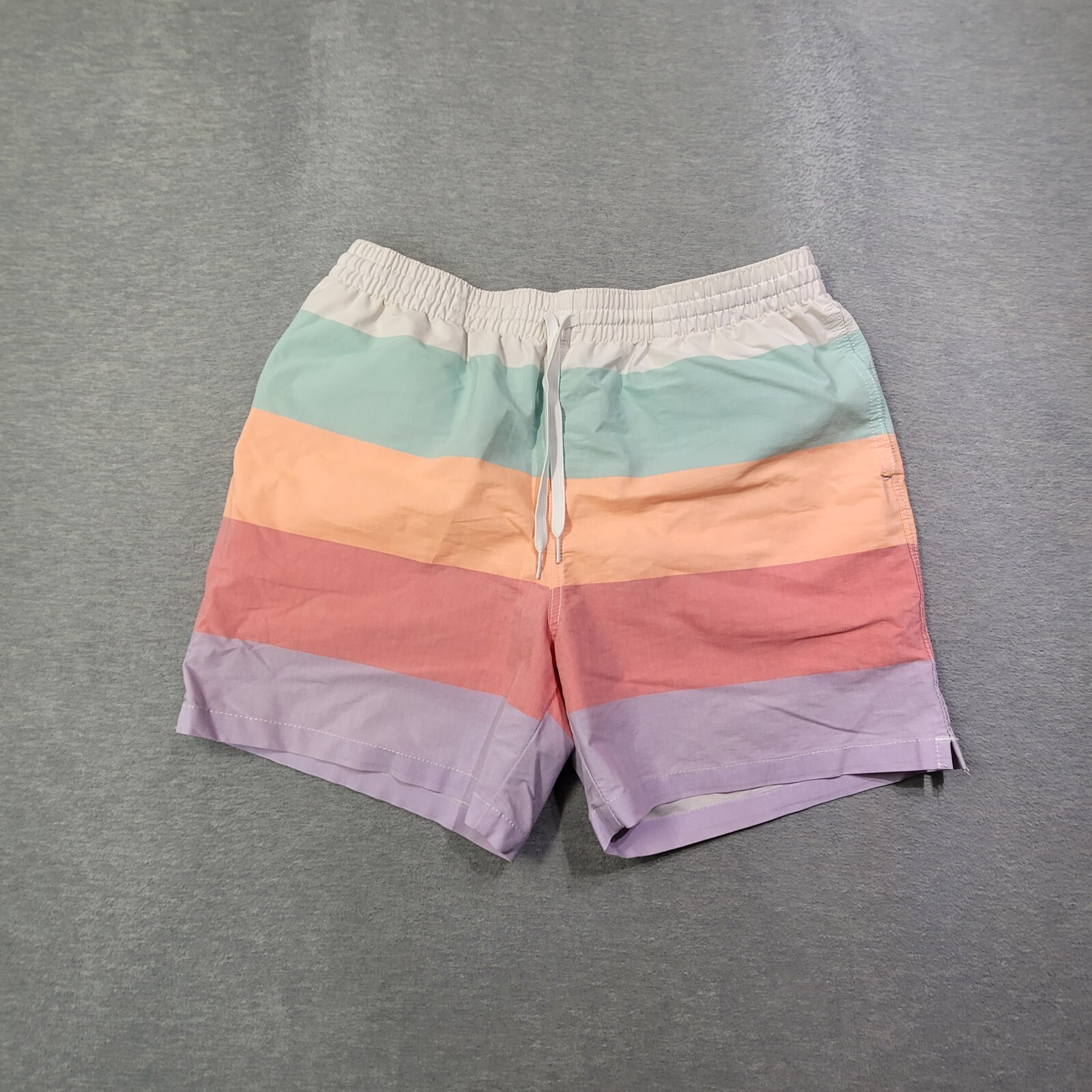 Chubbies Swim Shorts Mens XL Multicolor Striped Lined Drawstring Beach Trunks