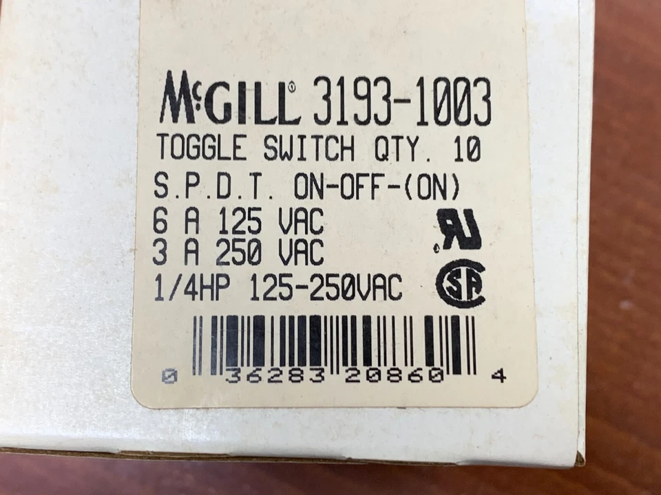 Interruptor de palanca de retorno izquierda y derecha 2 piezas McGill 3193-0003 encendido-apagado-encendido Foto 4 de 4
