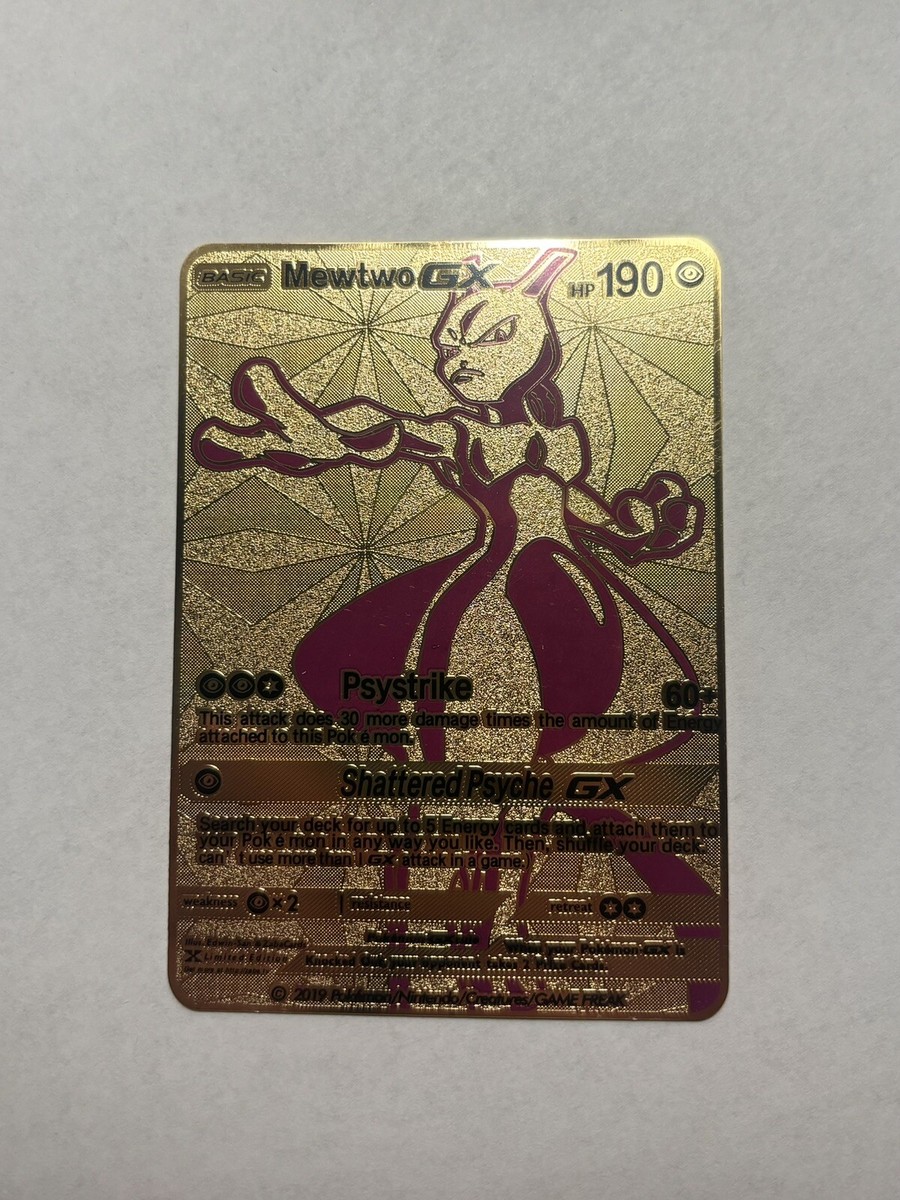 Mewtwo GX Gold Foil Fan Art Full Art Display Card Psystrike 190HP