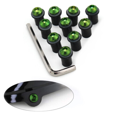 Green Windshield Bolts for Kawasaki ZX6R 1998 99-01 02 03 2004