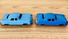 LINE MAR 1960's BLUE CAR tin litho 3 3/8" friction car JAPAN Blue Lot Of 2 Sedan